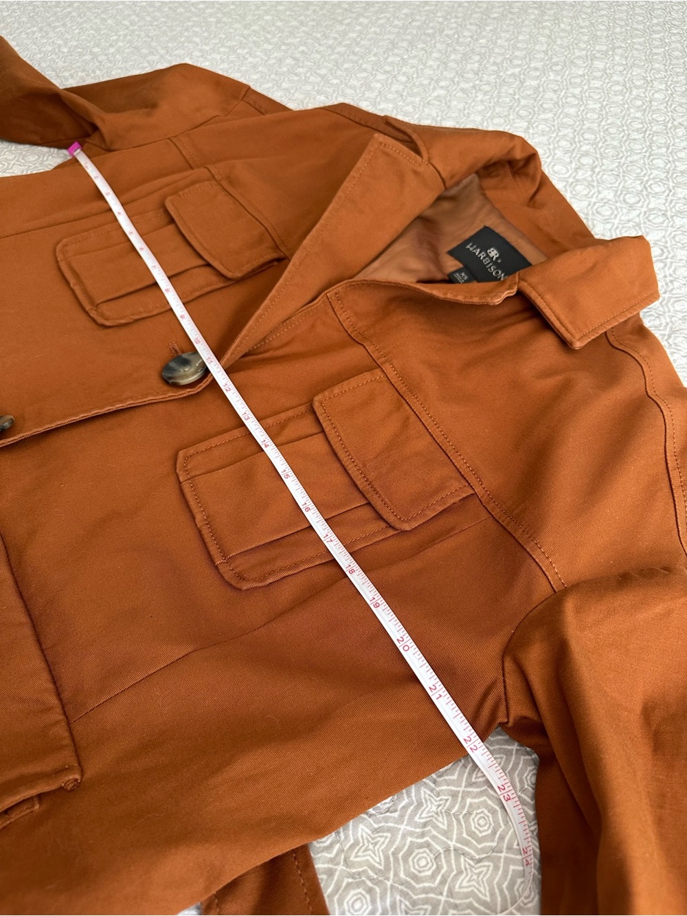 Banana Republic x Harbison Safari Belted Utility Jacket Rust Brown Oversized XS - Picture 9 of 15